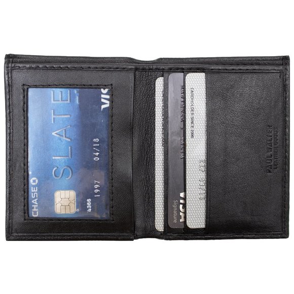 Genuine Leather Men Credit Card Case,ID holder with Black Color - Picture 2 of 10